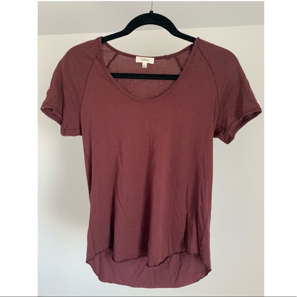 Aritzia Wilfed Valmere Maroon T-Shirt - Picture 2 of 3
